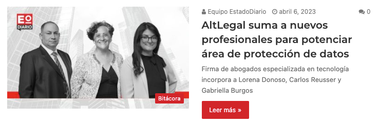 AltLegal suma a nuevos profesionales para potenciar área de protección de datos