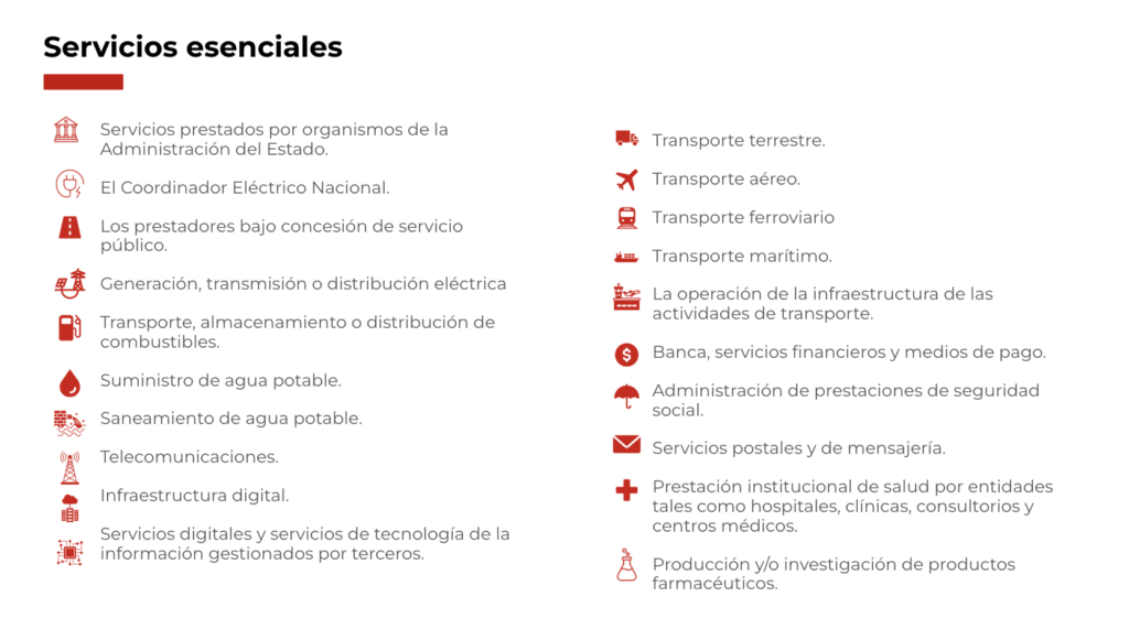 Servicios esenciales